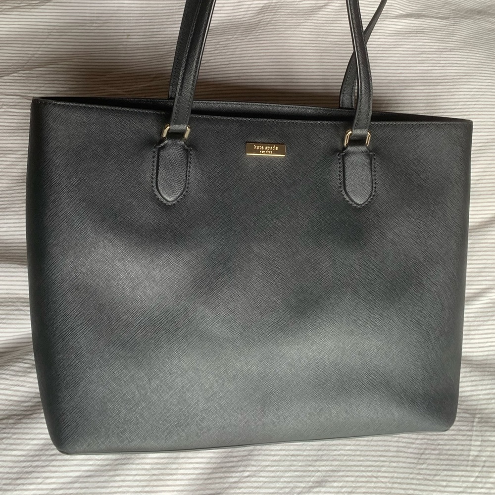 Black Saffiano Leather Kate Spade Laurel Way Jaelyn Tote